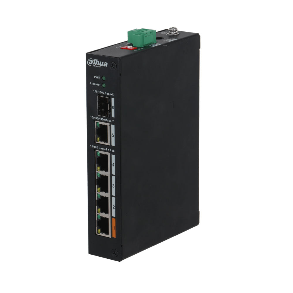Switch Dahua non géré 4 PoE + 2 Gigabit combo