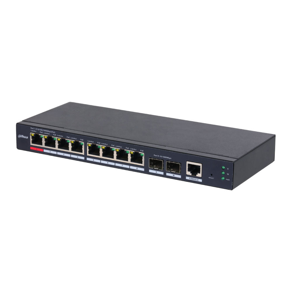 Commutateur Gigabit Dahua 10 ports avec 8 ports PoE