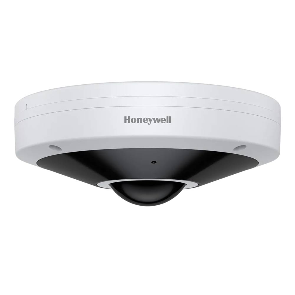 HONEYWELL 5MP IP fisheye dome with Smart IR 20m, vandal resistant, suitable for outdoor use.