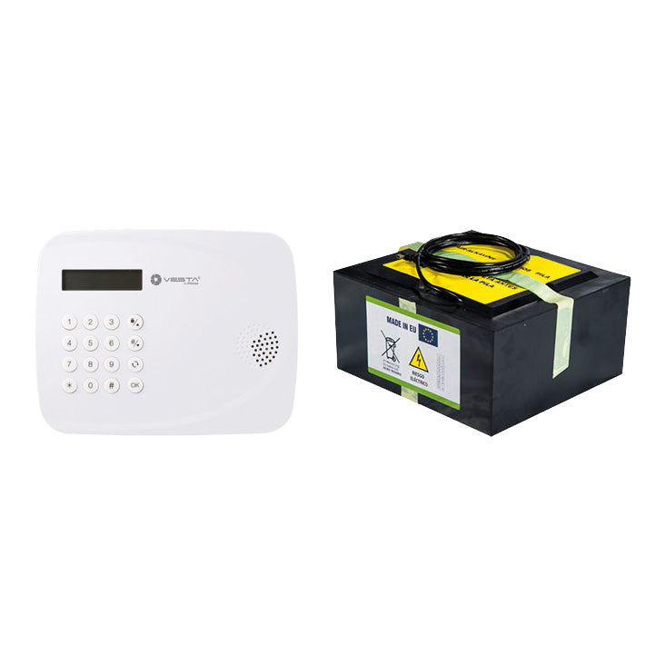 Kit VESTA COMPACT 4G composé de :. 1x centrale compact VESTA-068N 4G avec 50 zones radio avec 100% de connectivité cloud avec APP et… – VESTA-330