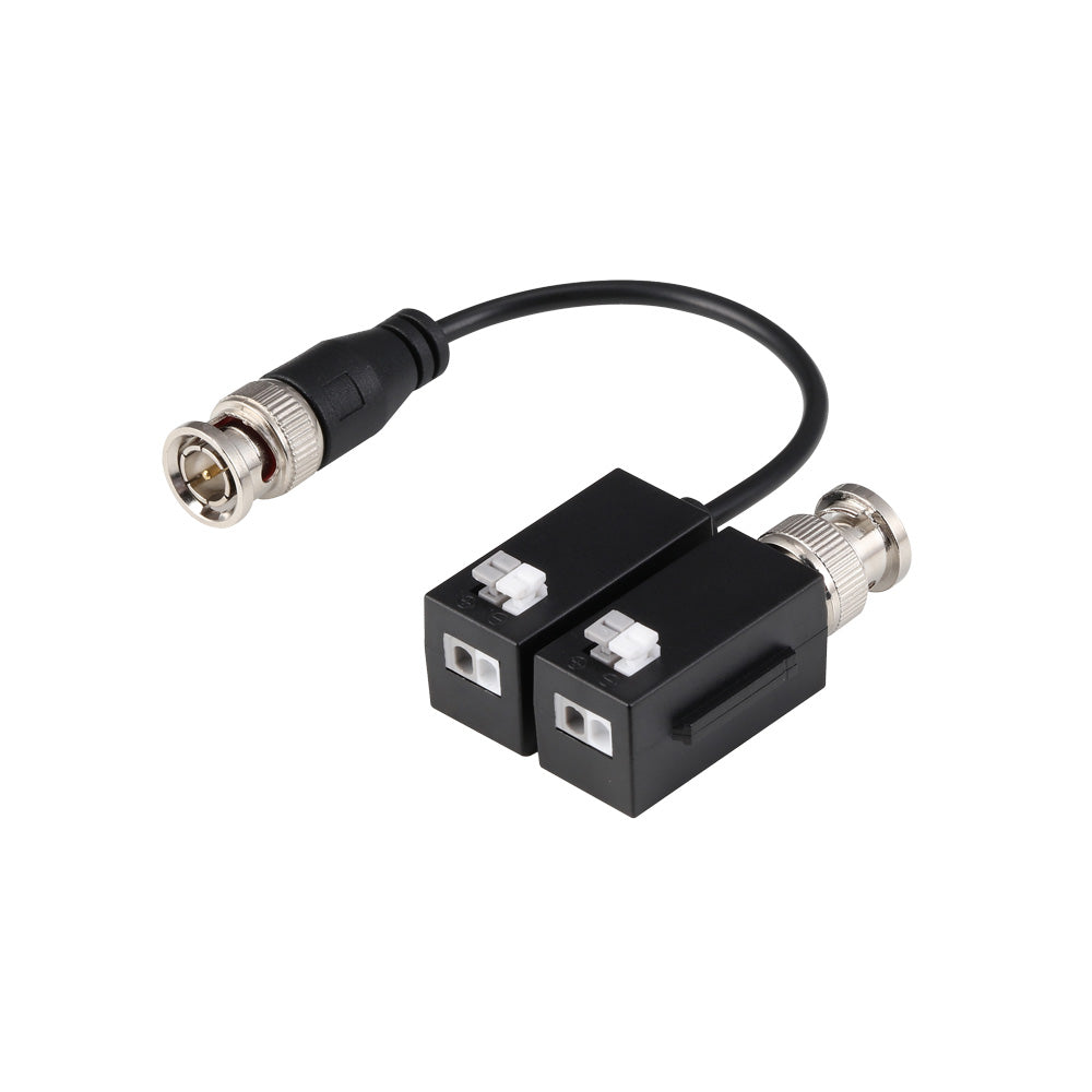 Pack de 2 émetteurs-récepteurs vidéo passifs HDCVI/HDTVI/AHD/CVBS de 1 canal de transmission en temps réel jusqu'à 4K (C