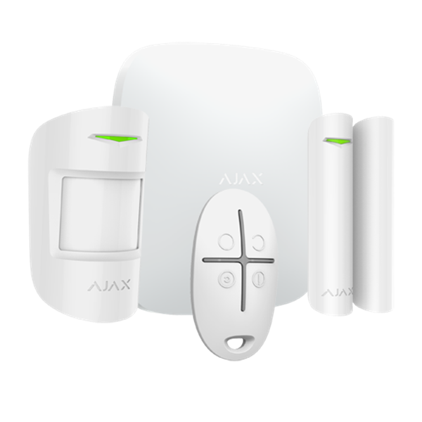 Ajax Hubkit blanc, GSM/IP hub, PIR, détecteur magnétique, télécommande
