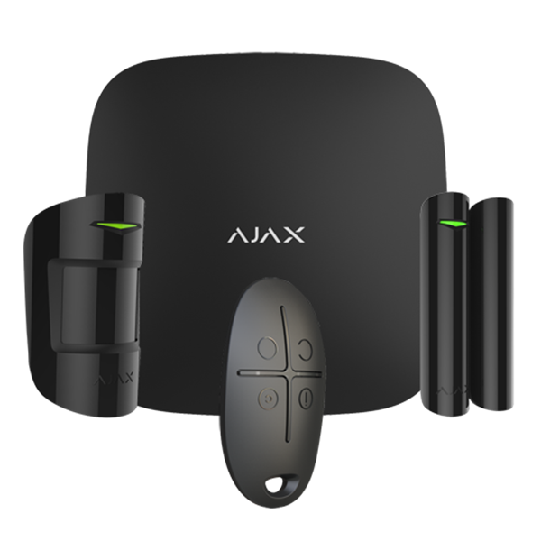 Ajax Hubkit noir, GSM/IP hub, PIR, détecteur magnétique, télécommande