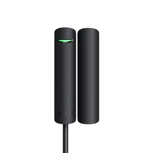 Ajax DoorProtect Plus Fibra noir. Détecteur d'ouverture magnétique filaire avec capteur de choc et d'inclinaison