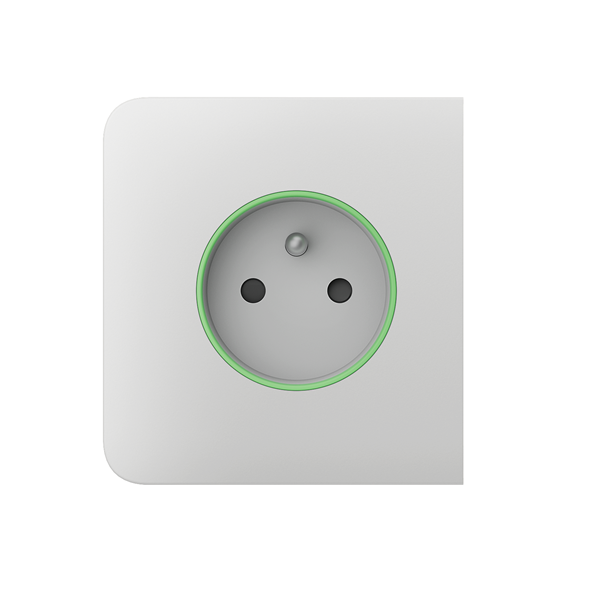 LightSwitch Jeweller prise intelligent. Disposition latéral. Blanc