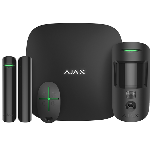 Ajax Hub2kit Plus noir, Double GSM/IP hub 2 plus, PIRCAM, détecteur magnétique, télécommande