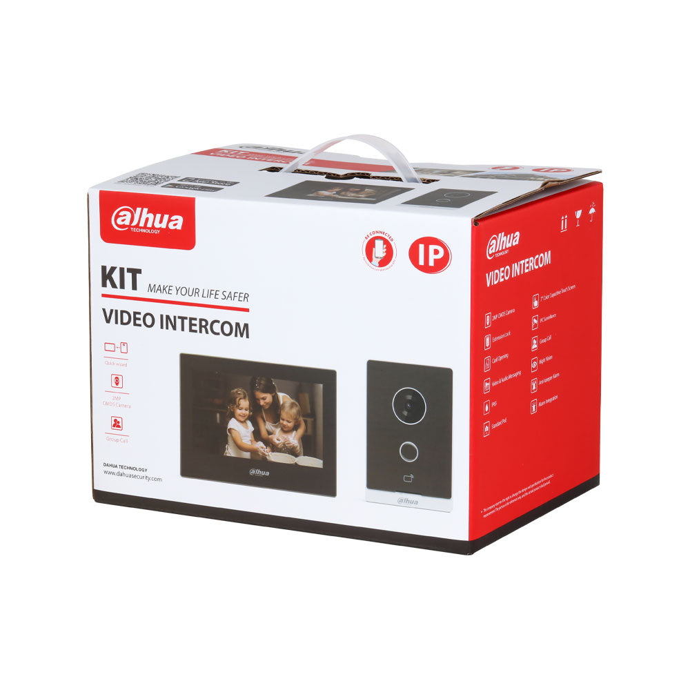 Kit portier vidéo IP WiFi Dahua avec station extérieure, moniteur WiFi et PoE