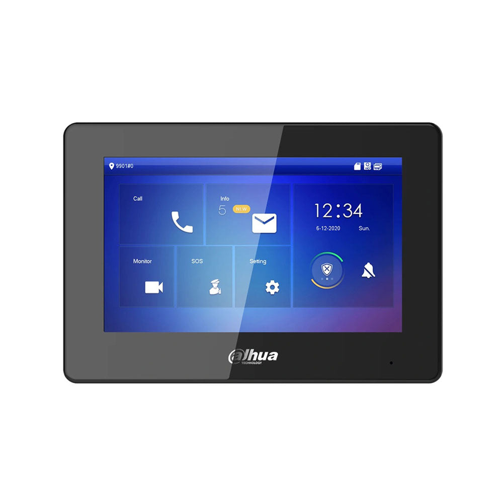 Moniteur intérieur IP Dahua Pro noir avec Wi-Fi et écran tactile TFT 7 pouces
