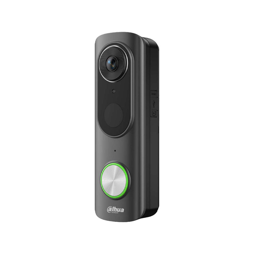Sonnette vidéo IP Wi-Fi Dahua Wireless de 4 MP avec batterie, vision à 180° et détection intelligente