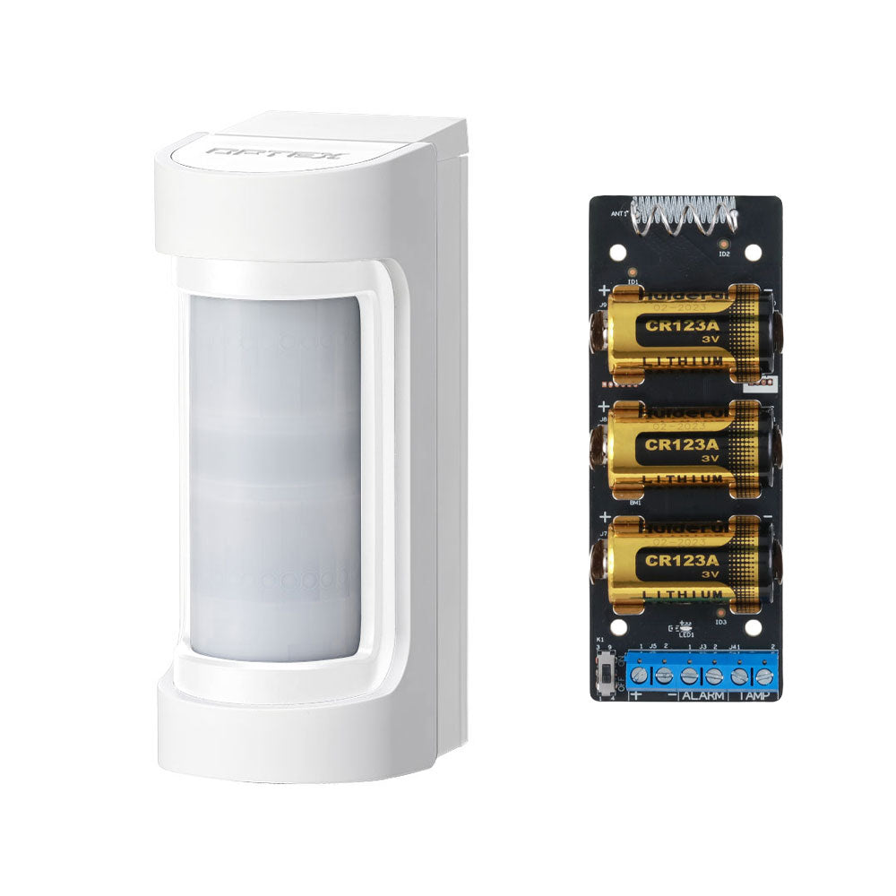 Détecteur double PIR Optex pour extérieur avec module d'extension d'entrée radio Dahua
