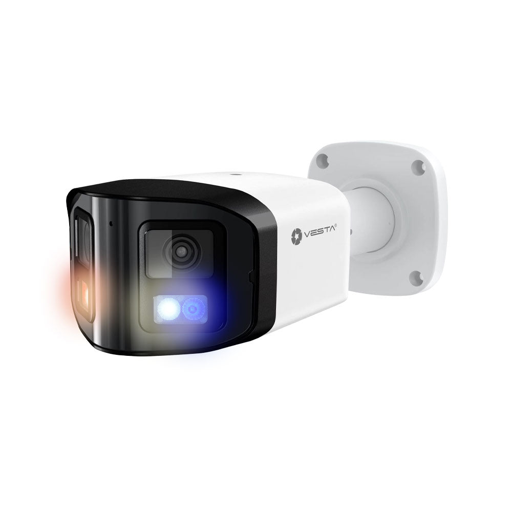 Caméra IP panoramique Vesta Advanced Video Smart Dual Light Active Deterrence Magic Color Pro AI pour une utilisation en extérieur – IPC-B34-A180-PV