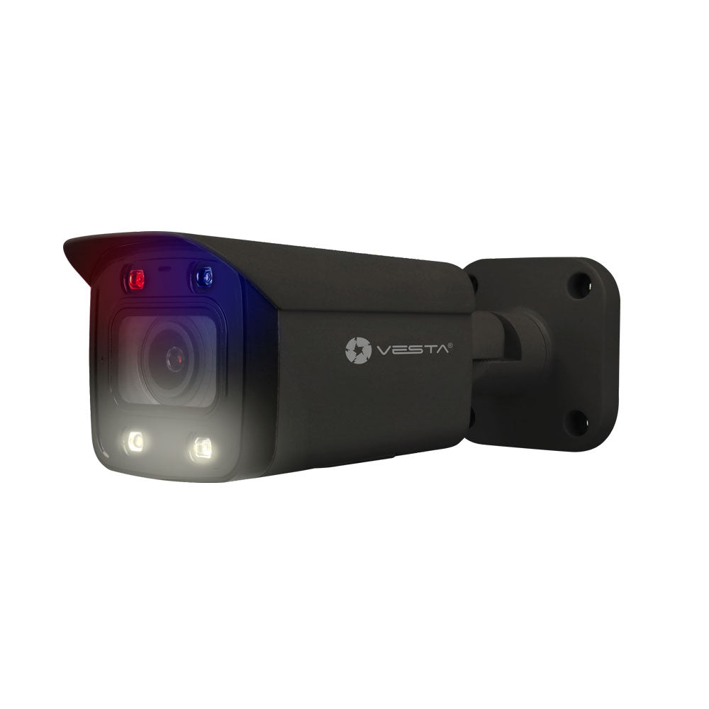 Caméra IP Vesta Advanced Video Smart Dual Light Active Deterrence Lite AI caméra IP d'extérieur en noir. 8MP@20ips et H.265+.… – IPC-B38L-ZAS-PV-B
