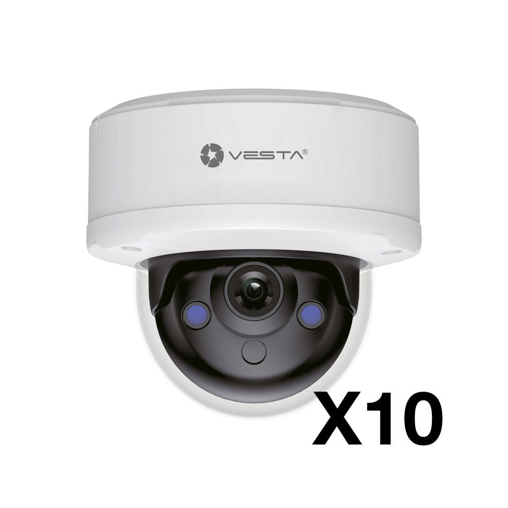 Dôme IP Vesta Advanced Video Dual Light Eco pour l'extérieur. 4MP@20ips et H.265. 0.01 lux F2.0 et Smart Dual Light avec IR 30 m et… – IPC-D14-E-PACK10