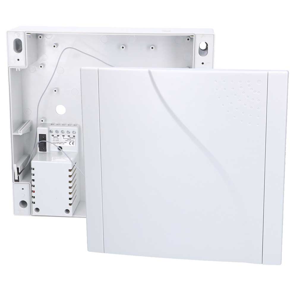 Boîte en plastique avec accessoire et transformateur pour installation du communicateur QAR-360