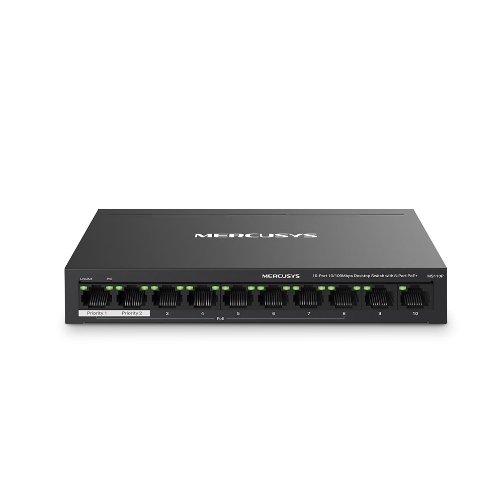 Commutateur Mercusys 10 ports Fast Ethernet avec 8 ports PoE