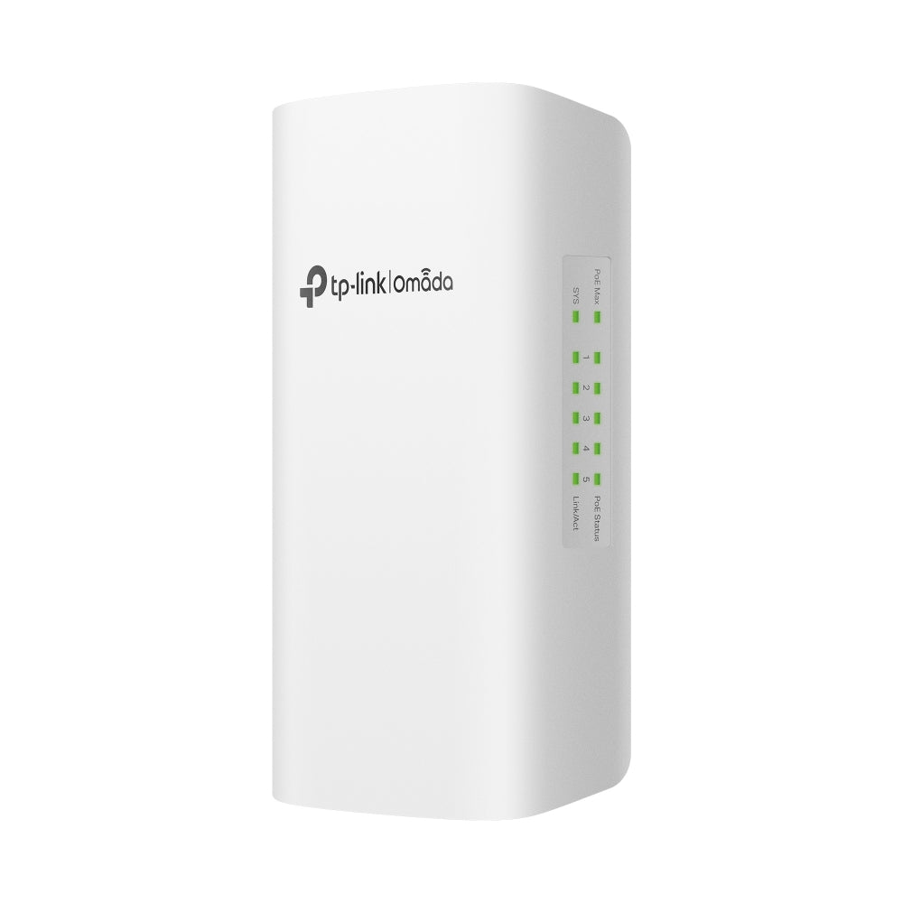 Omada Smart 5-Port Gigabit Outdoor Switch with 1 PoE++ input and 4 PoE+ outputs