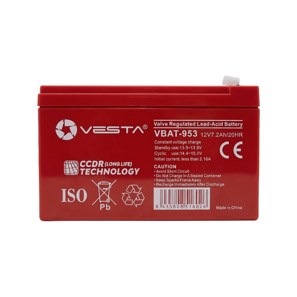 Batterie rechargeable VESTA de 12 V et 7,2 Ah dotée de la technologie AGM VRLA – VBAT-953