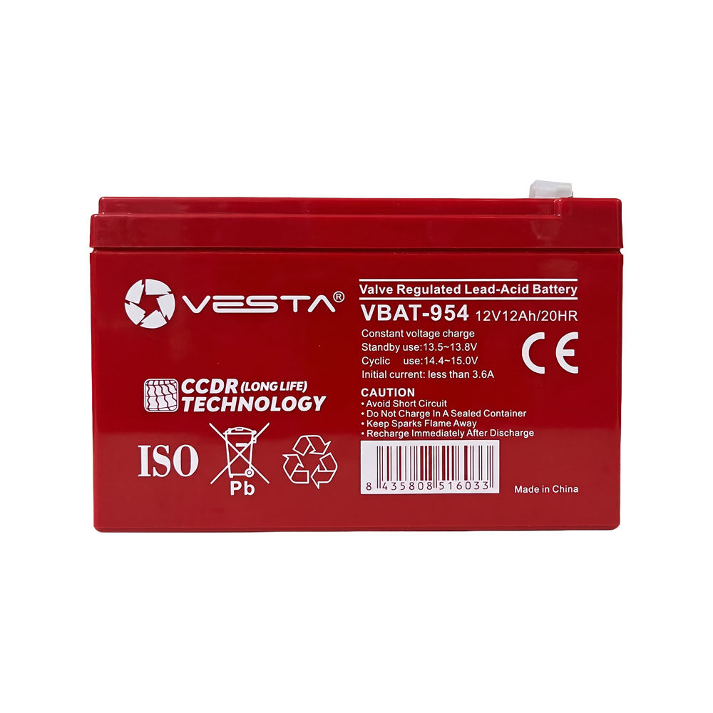 Batterie rechargeable VESTA de 12 V et 12 Ah dotée de la technologie AGM VRLA – VBAT-954