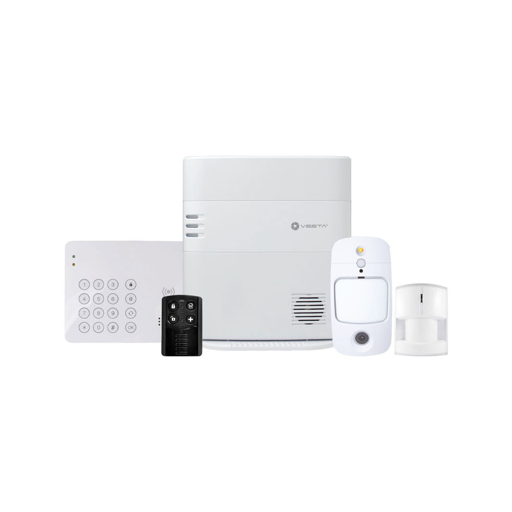 Kit anti-intrusion VESTA SmartSeries avec panneau de contrôle IP+4G. 640 zones par radio et 240 utilisateurs. 8 partitions. 1 clavier… – VESTA-101
