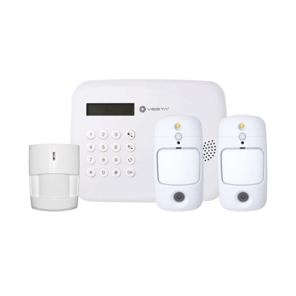 Kit anti-intrusion VESTA EasyPower avec panneau de contrôle fonctionnant sur batterie 2G. 50 zones par radio et jusqu'à 6 utilisateurs – VESTA-262