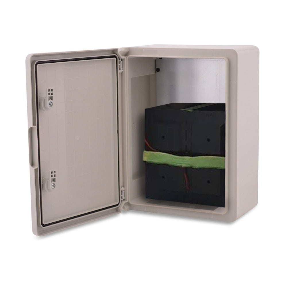 Kit VESTA composé de :. 1x Boîte en plastique DEM-951 pour usage extérieur. 1x Batterie DEM-16M-BACKUP 12V/500Ah (durée de vie jusqu'à… – VESTA-333