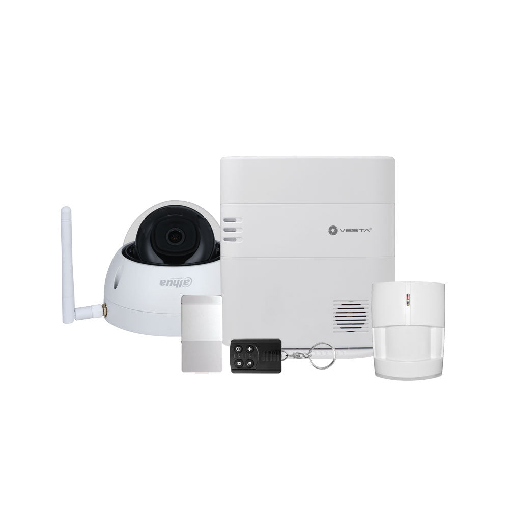Kit VESTA 4G composé de :. 1x Centrale IP + 4G de 640 zones par radio VESTA-047N-SF1 (PKB1HSGWM8EX4GSL02). 1x Détecteur PIR par radio… – VESTA-378