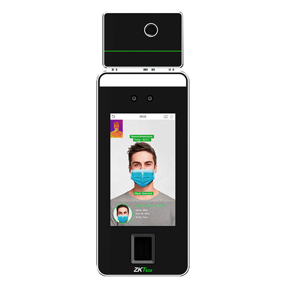 Terminal ZKTeco pour la mesure de la température de l'image, la vérification du visage, de la paume et de la température