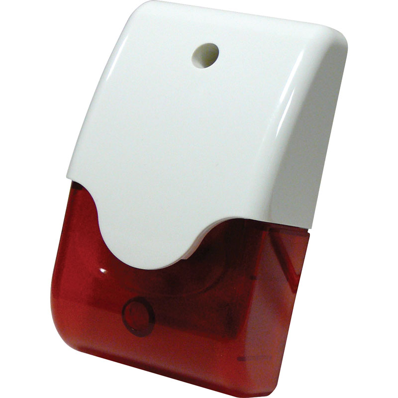 Sirène en polycarbonate pour intérieurs de couleur BLANCHE avec flash rouge